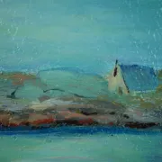Michel Pabois - By the Sea - Oil on canvas signed.