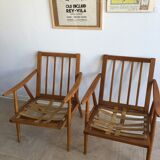 Pair armchairs compass feet, 1960