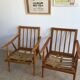 Paire fauteuils pieds compas, 1960