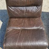 Pair of leather armchairs Roche Bobois from the 70s
