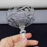 4 Libbey Rock Sharpe Crystal Champagne Coupes