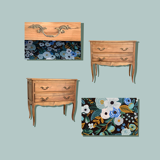 Solid raw walnut sauteuse chest of drawers