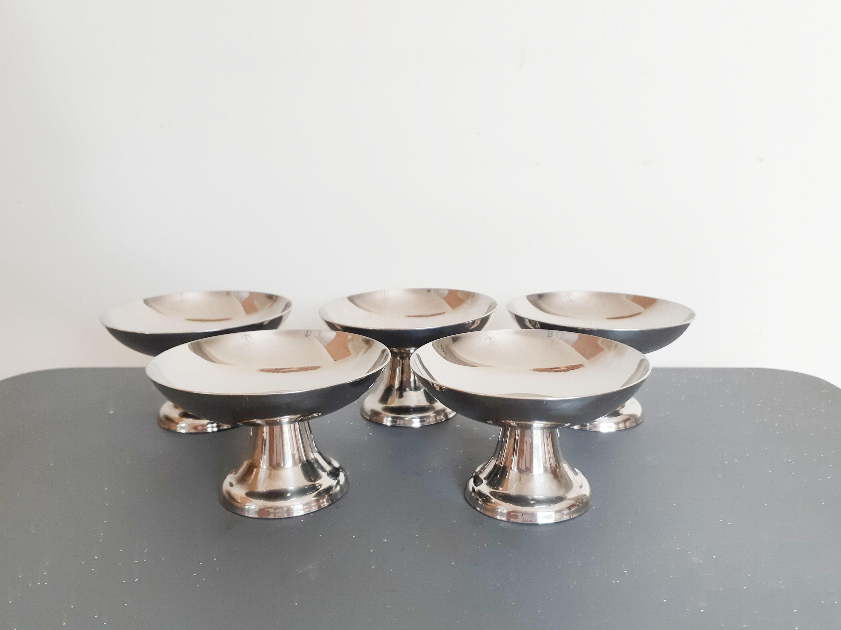 Ice cups or sorbet, vintage, stainless steel 18/10