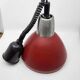 Vintage 1950s Red Metal Industrial Pendant Light