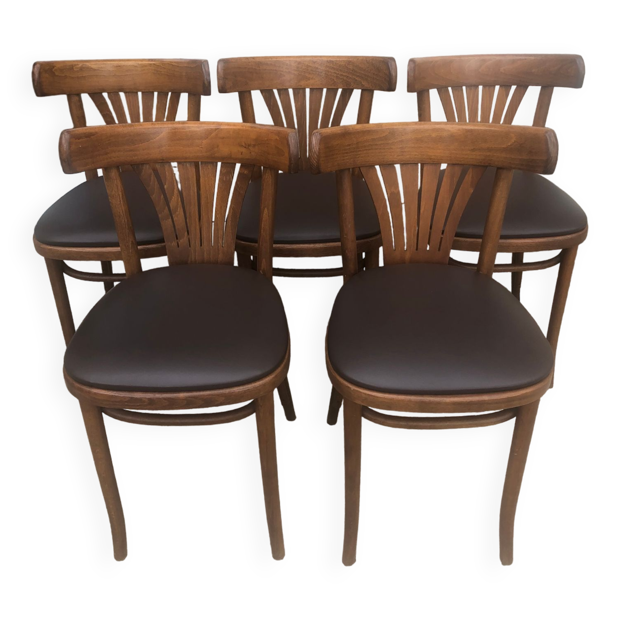 Suite de 5 chaises bistrot (assises neuves)