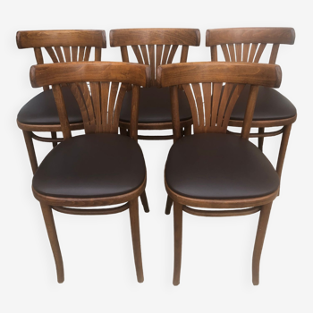 Suite of 5 bistro chairs (new seats)