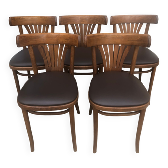 Suite of 5 bistro chairs (new seats)