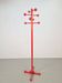 Postmodern Red Stained Beech Coat Rack with Balls, Italy, 1970s