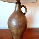 1950s pottery jug lamp and linen-style fabric lampshade