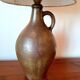 1950s pottery jug lamp and linen-style fabric lampshade