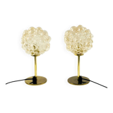 Pair of Mid-Century Bubble Glass Table Lamps by Helena Tynell, Germany, 1960s