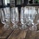 Set of 12 vintage champagne flutes on low crystalline stand