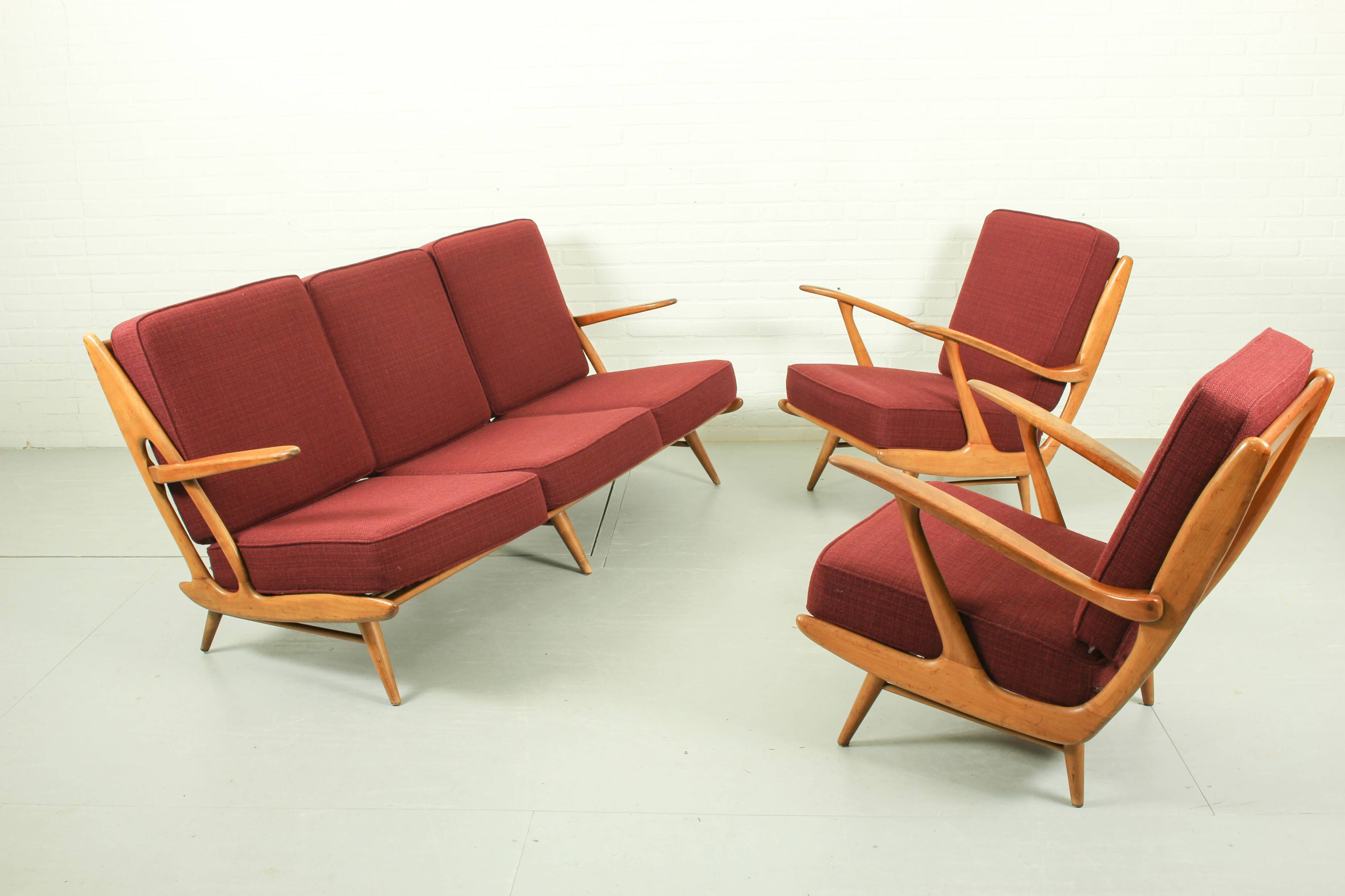 Canapés et fauteuils lounge au design vintage Sprij / Spuij’s, années 1960