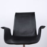 Danish armchair in Leather and Chrome Steel, model FK 6725 or "Tulip chair" by Preben Fabricius.