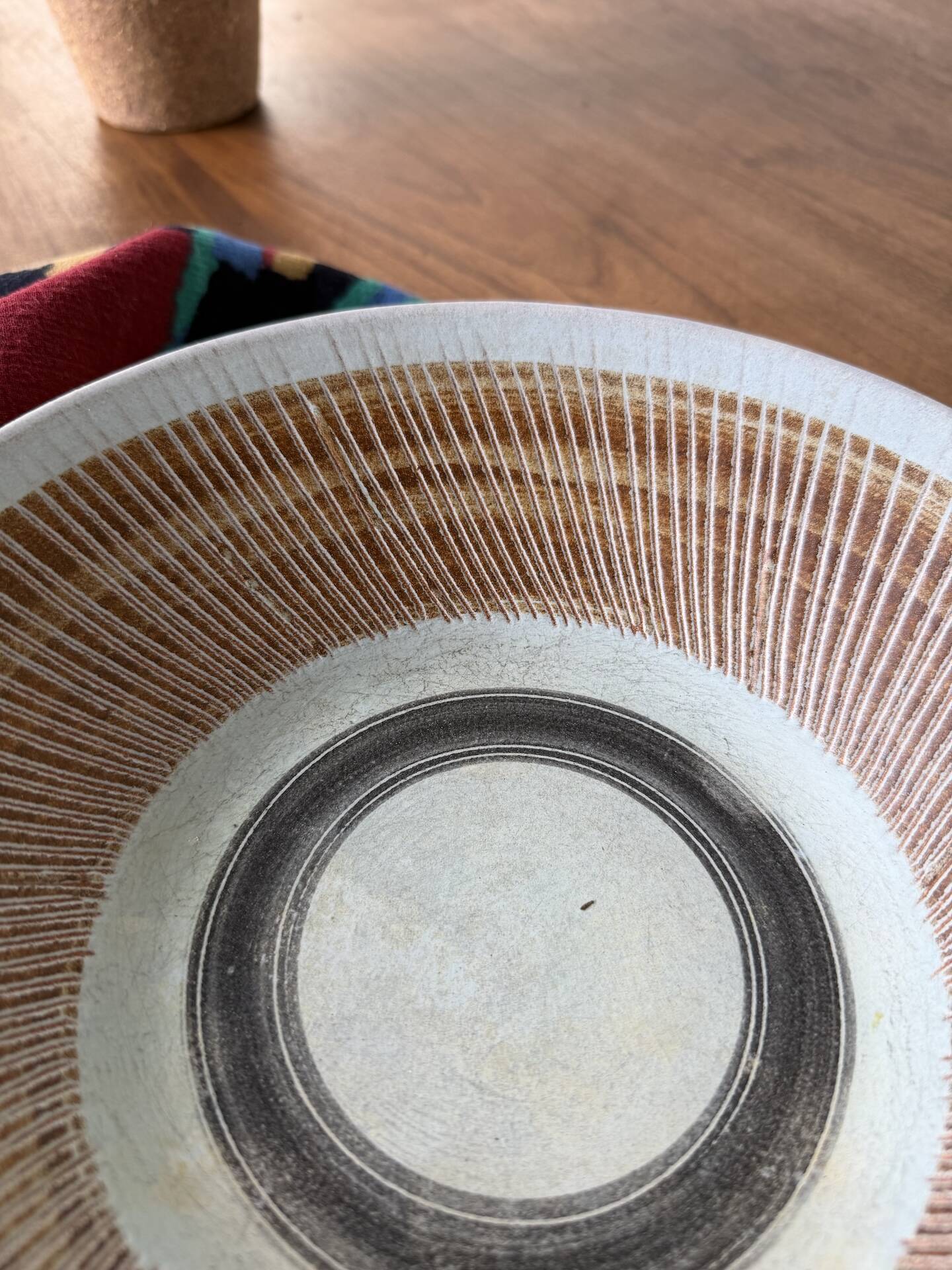 Blue stoneware plate Dominique Guillot Vallauris 1960