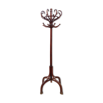 Large "Parrot" coat rack in bent wood, Thonet style – Early 20th century