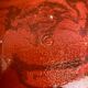 Vintage Red Ceramic Decorative Coupe Plate #D849