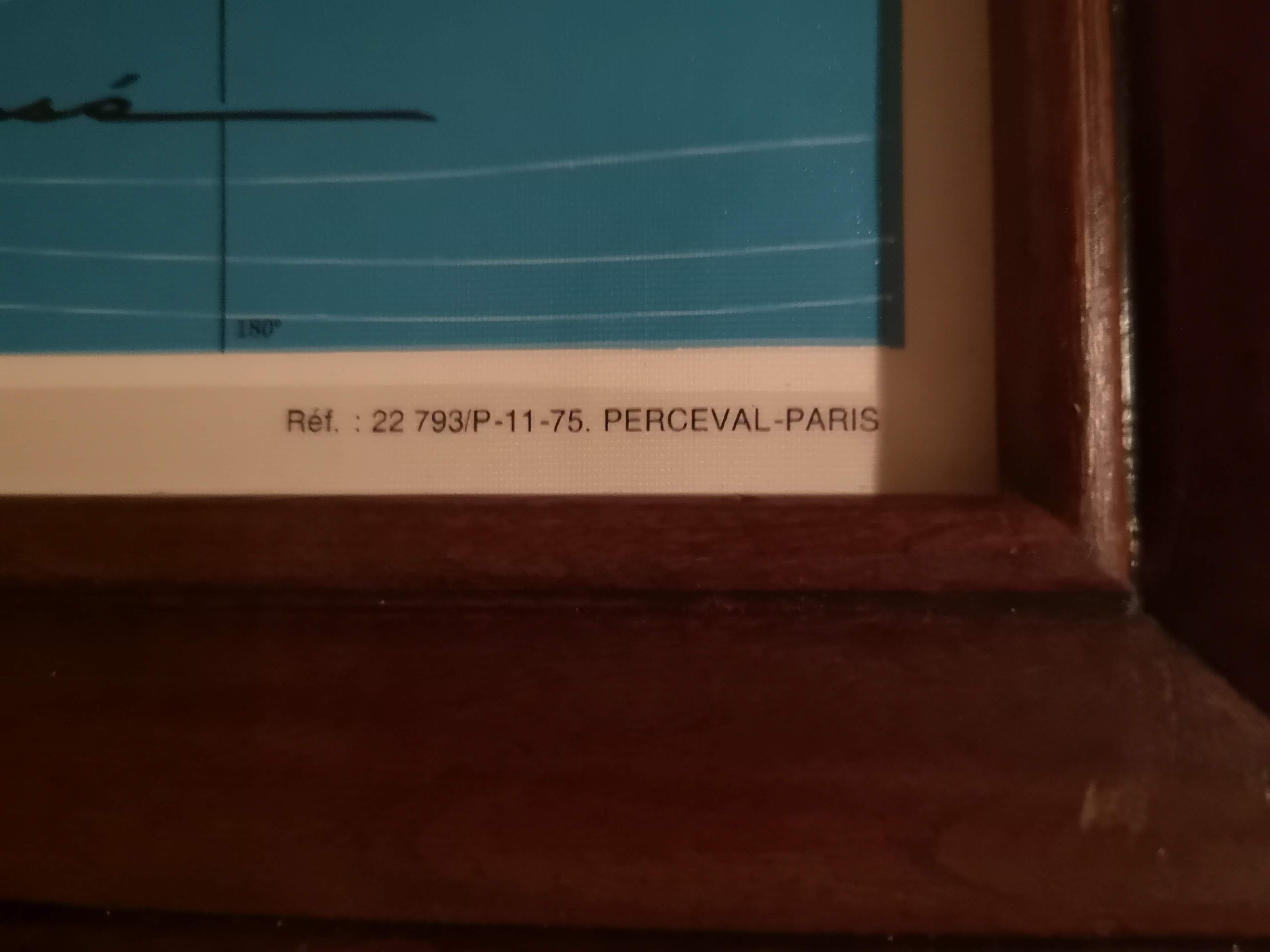 Map of the world Air France vintage Jean Massé 1970