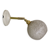 Vintage globe wall lamp in white Clichy glass