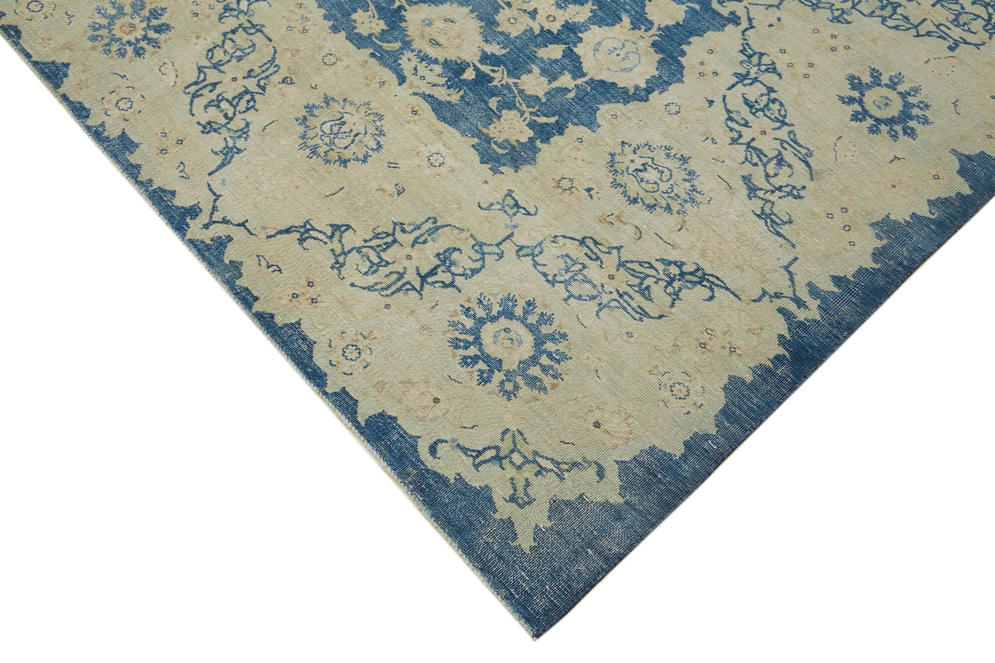 Handmade oriental contemporary 1980s 295 cm x 385 cm beige wool carpet