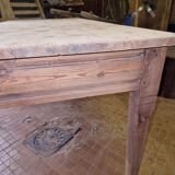 Oak and pine table with two drawers