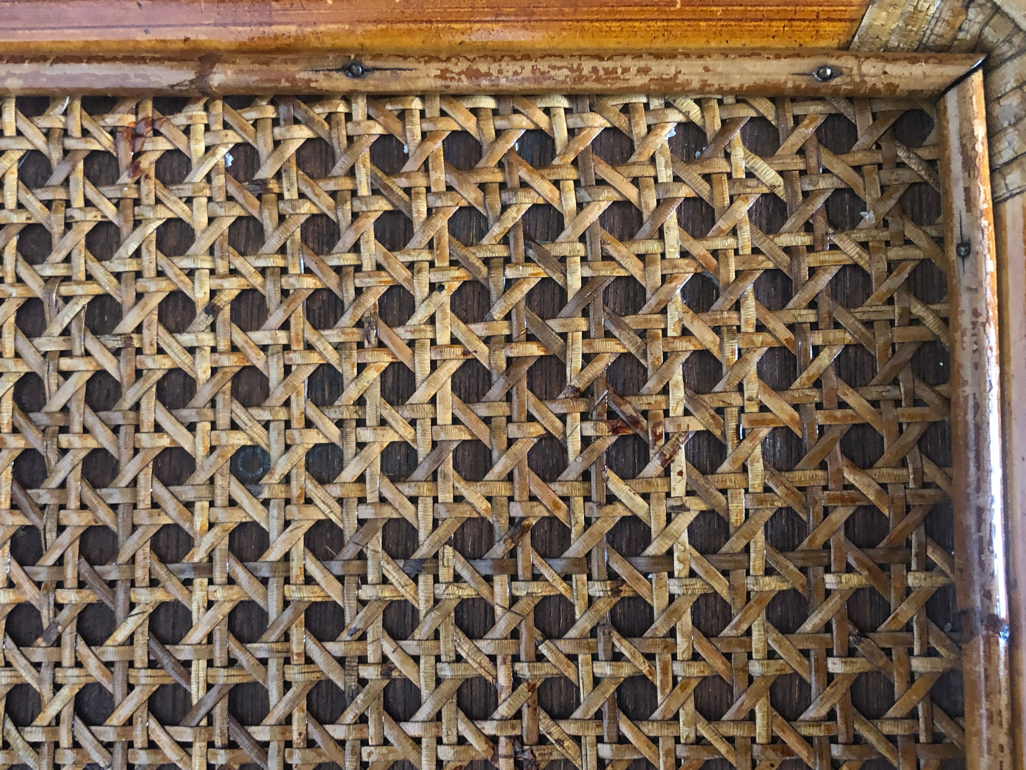 Table low rectangular rattan and caning