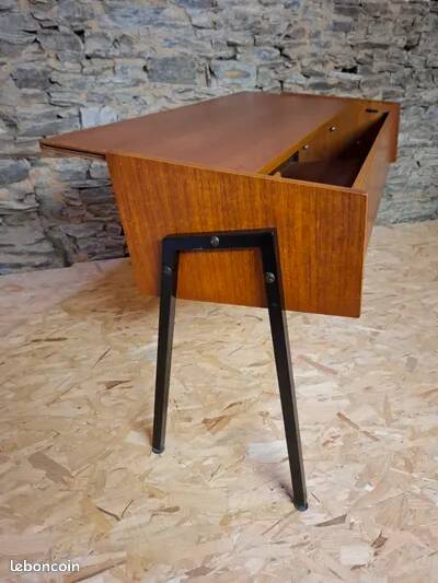 Bureau-Console Vintage "Legate" - Teck & Métal - Design Scandinave 196