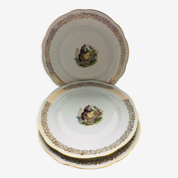 3 porcelain plates