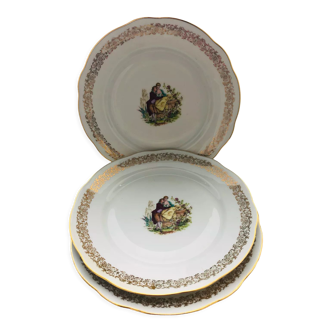 3 assiettes porcelaine d'Art