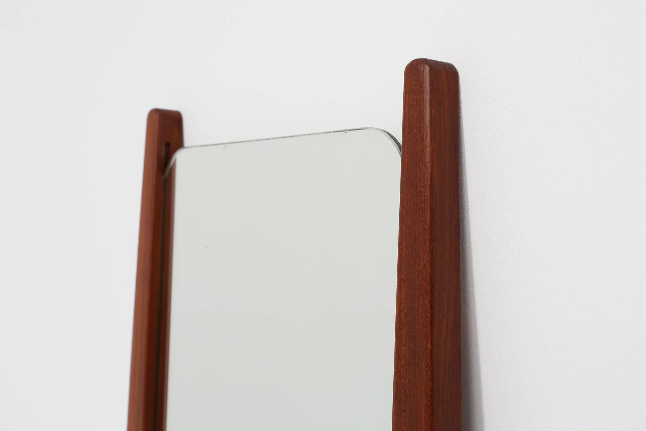 Vintage organic Scandinavian 1960s solid teak wood wall mirror