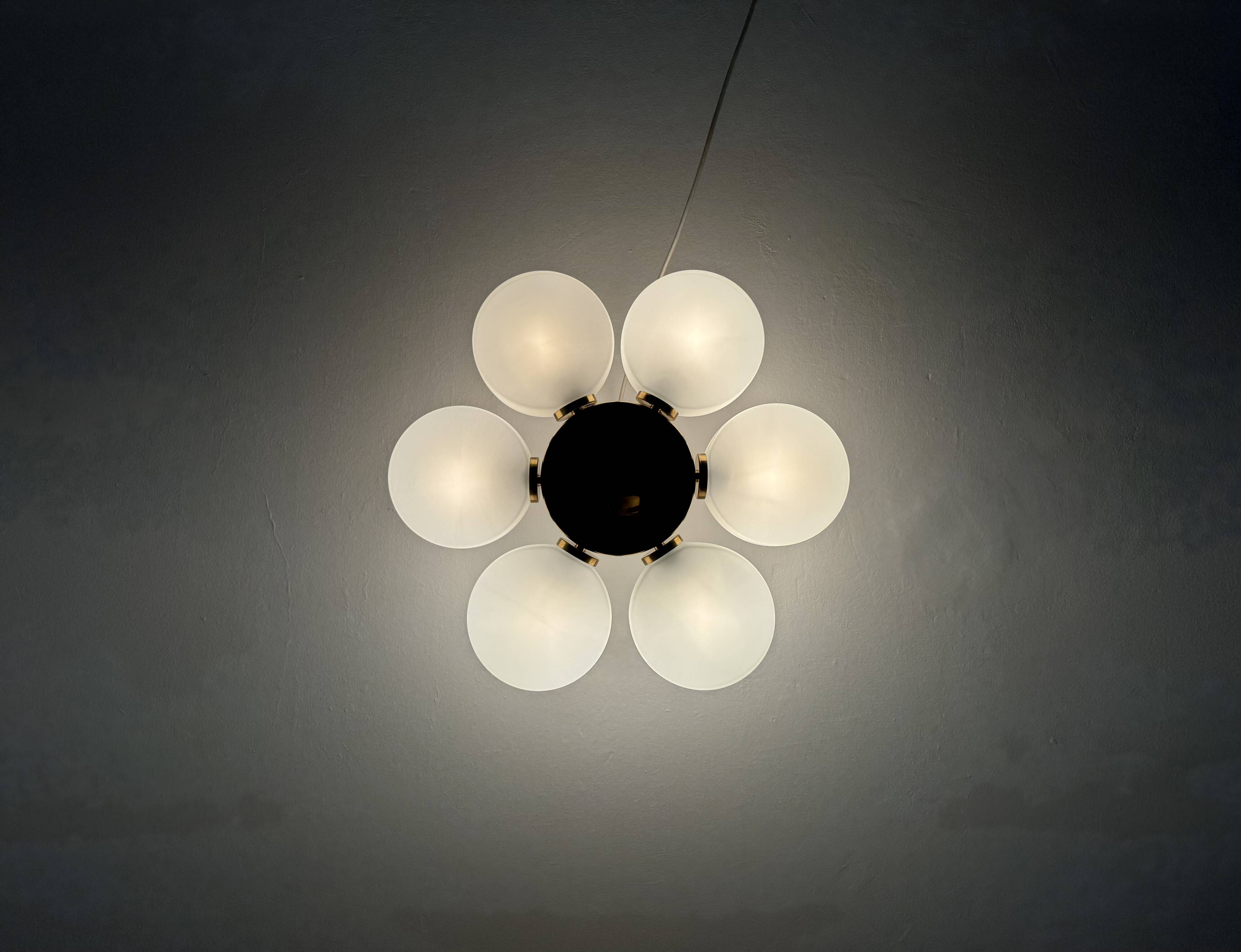 Opaline Sputnik Chandelier by Kaiser Leuchten