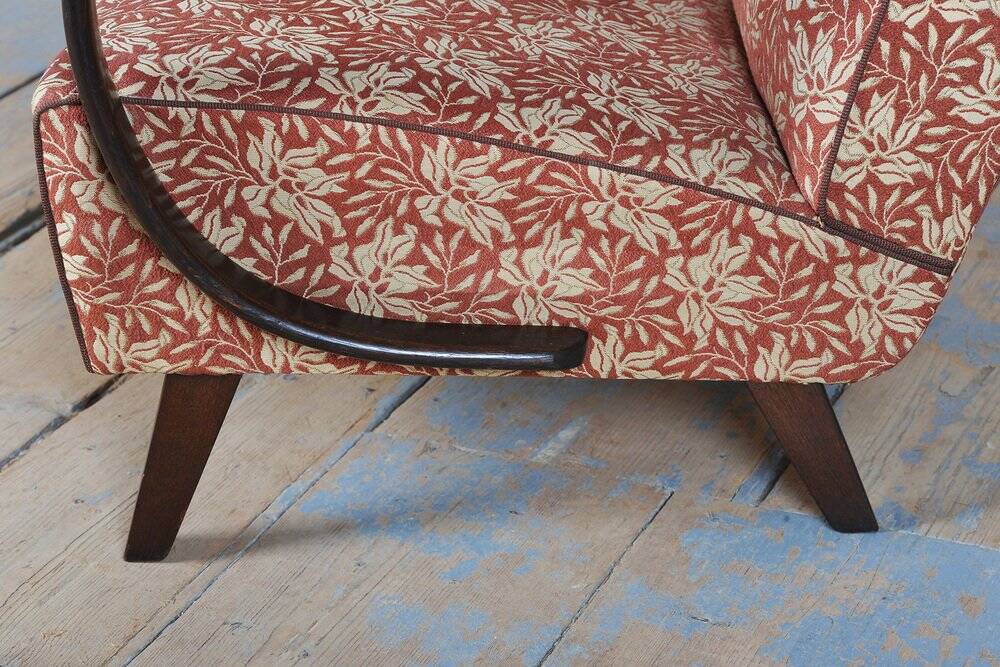 Art Deco Lounge Chair in Beech by J. Halabala for Up Zavody, 1930s