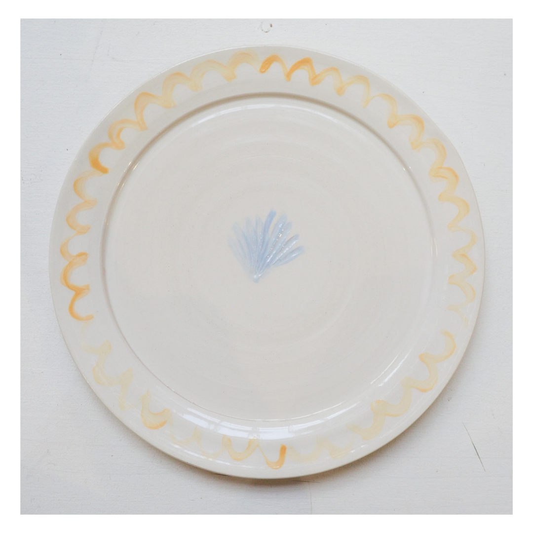 Yellow artisanal shellfish plate