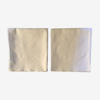 Duo de serviettes 57 x 63 damassé blanc