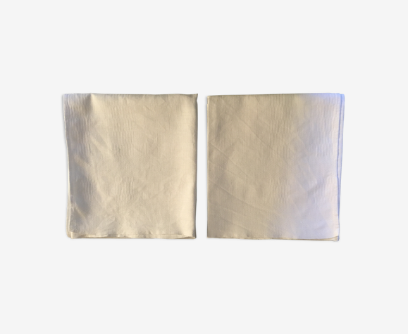 Duo de serviettes 57 x 63 damassé blanc