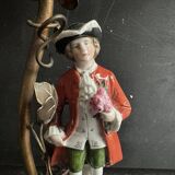 Antique porcelain marquis figurine lamp, 1940
