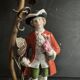 Antique porcelain marquis figurine lamp, 1940