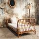 Banquette lit en rotin