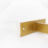 Pair of vintage brass and mouth blown glass wall lights