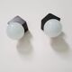 Pair of vintage opalin glass and plastic wall light  from the 1970s