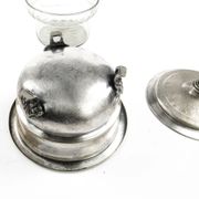 Eclectic caviar server, silver-plated brass, Henneberg Brothers, Poland, 19th century