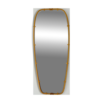 Superb free-form mirror in solid brass from the 50s/60s vintage.