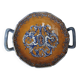 Gien earthenware bowl with handles, Francois I decor, 1860