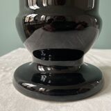 Black glazed ceramic vase, La Croix d'Ossau
