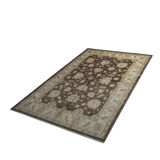 Brown Wool Rug Handmade Ziegler Carpet- 167x251cm