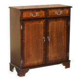 Bibliothèque vintage acajou style Art Deco avec deux tiroirs