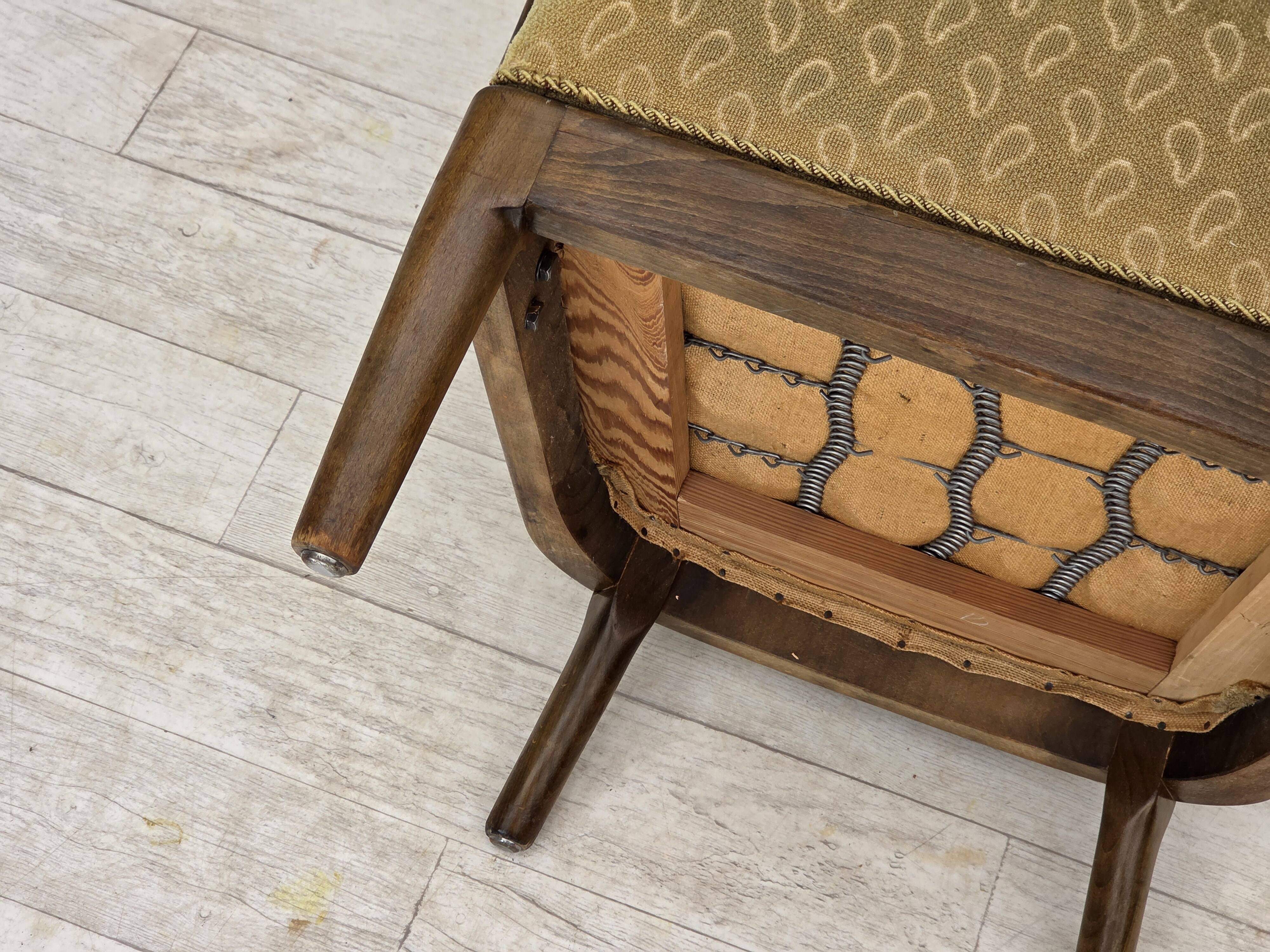 1960s, Danish armchair by Slagelse Møbelværk, model 157, velour.