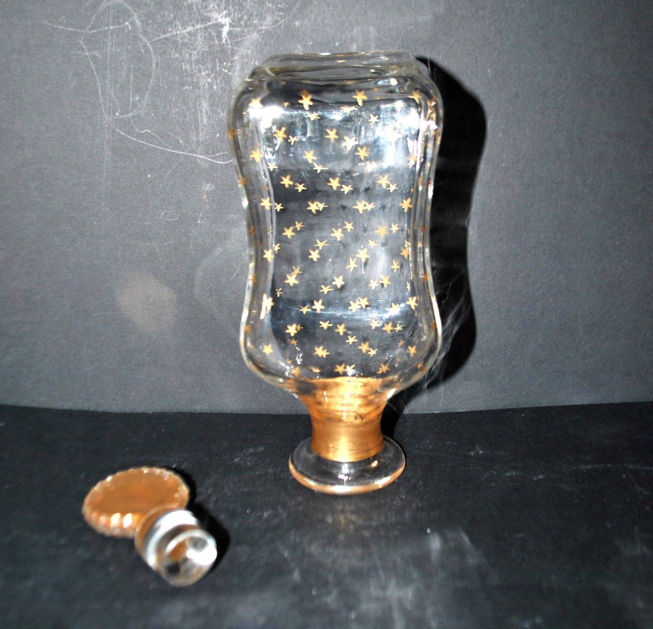 Carafe à liqueur baccarat napoléon iii cristal doré étoile constellation