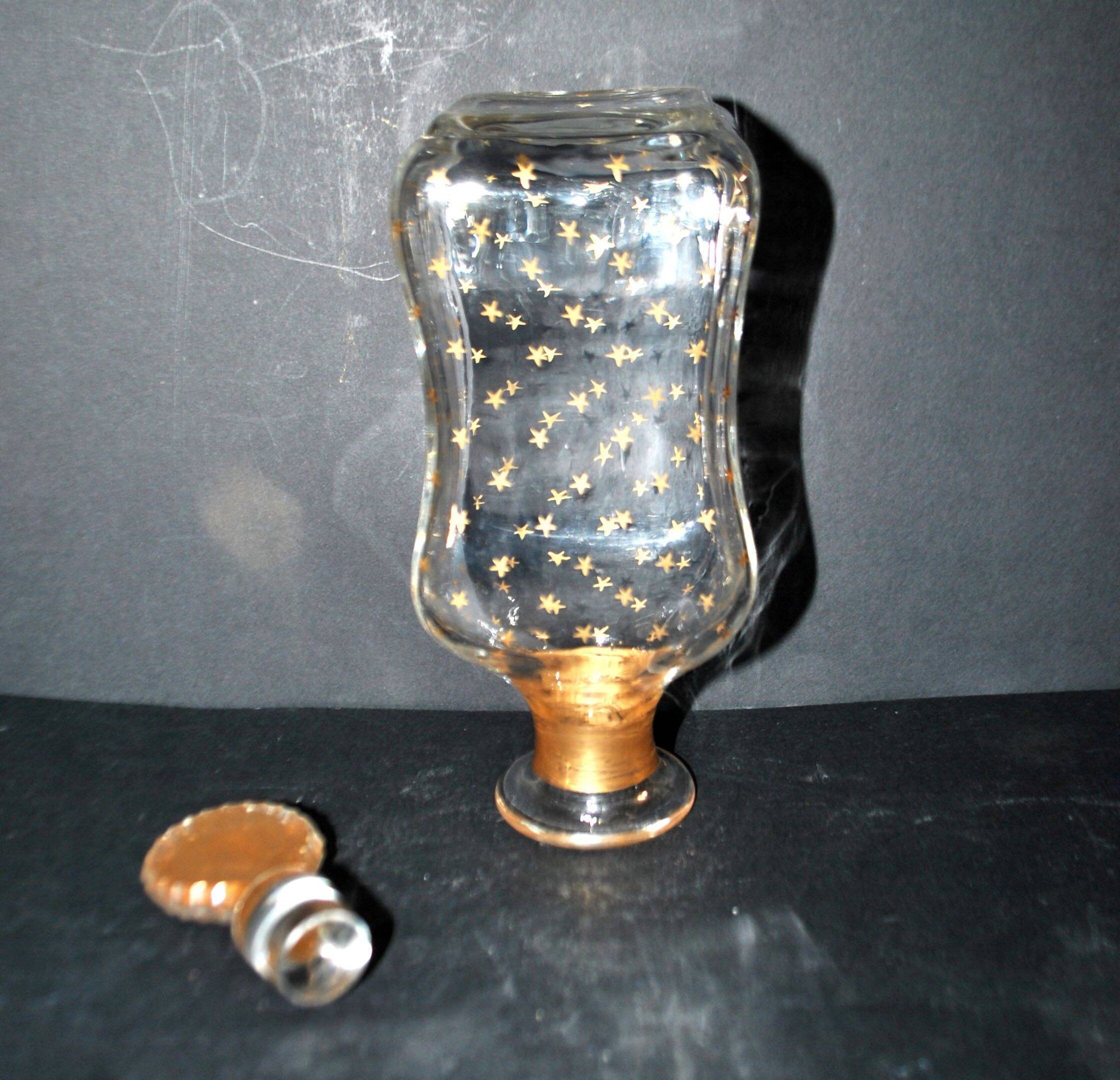 Baccarat liqueur carafe napoléon iii gold crystal star constellation