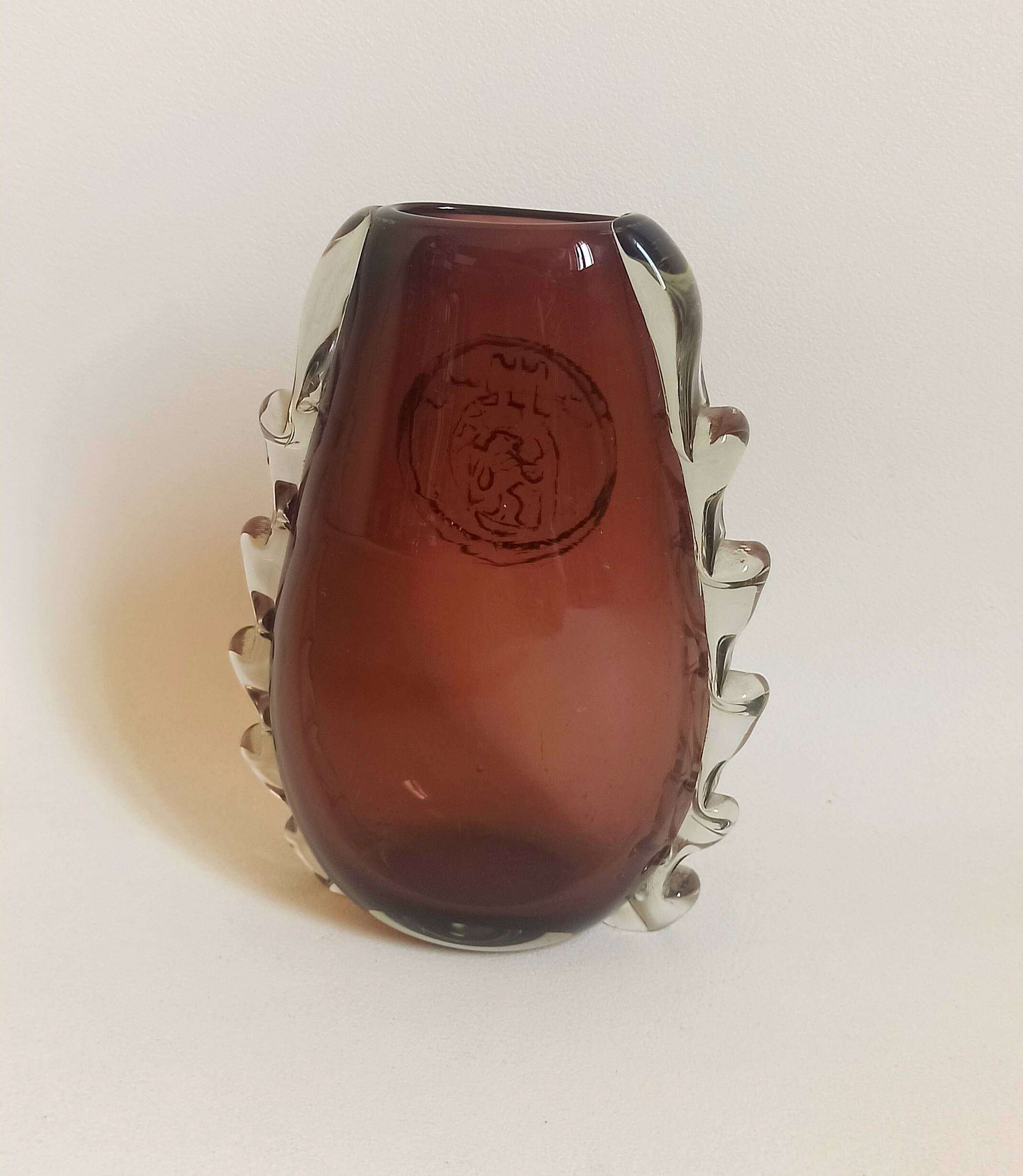 Murano crystal vase height 18.3 cm